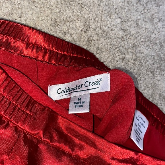 SATIN RED AND BRONZE SKIRT - Picture 4 of 7